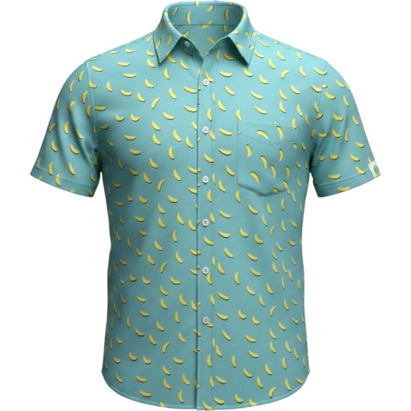 Zesties Other - Zesties Retro‎ 80s Style Lime Wedge Beach Shirt Button Short Sleeve Blue Size XL